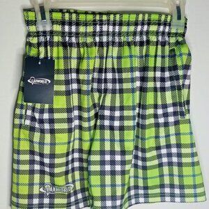 NEW LaxWorld Green Plaid Shorts with pockets. Size Youth Medium